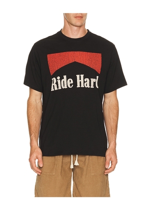 Iron & Resin Ride Hard Tee in Black. Size S. Also in M, L, XL/1X.