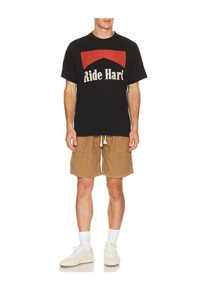 Iron & Resin Ride Hard Tee in Black. Size S. Also in M, L, XL/1X.