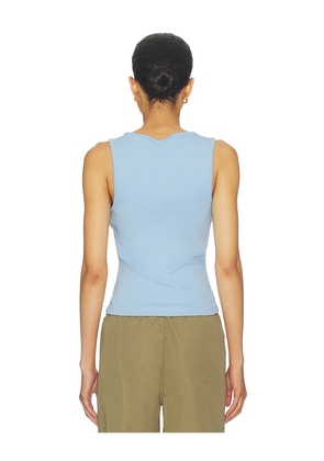 GRLFRND V-neck Muscle Tank in Baby Blue. Size XXS. Also in L, M, S, XL, XS.