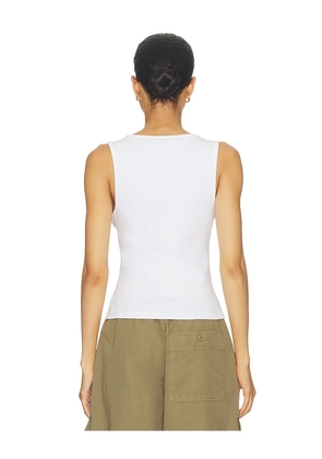 GRLFRND V-neck Muscle Tank in White. Size XXS. Also in L, M, S, XL, XS.