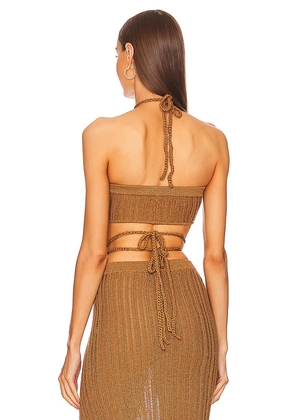 Michael Costello x REVOLVE Sylvan Knit Top in Brown. Size XL. Also in XXS, XS, S, M, L.