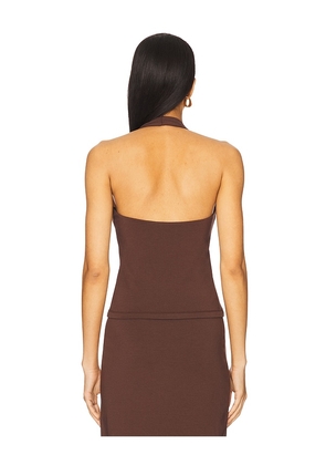 LNA Mia Halter Tank in Brown. Size S. Also in XS, M, L, XL.