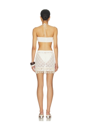 MORE TO COME Scarlette Mini Skirt Set in Neutral. Size XS. Also in S, M, L.