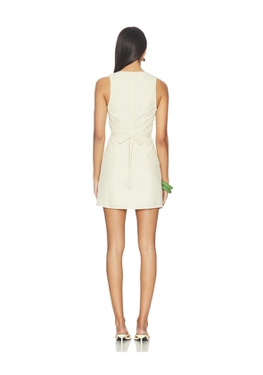 MORE TO COME Makila Mini Dress in Green,White. Size XS. Also in XXS, S, M, L, XL.