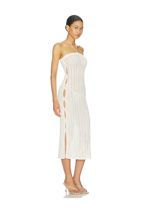 Lovers and Friends Nathalia Open Stitch Midi Dress in Ivory. Size XS. Also in XXS, S, M, L, XL.