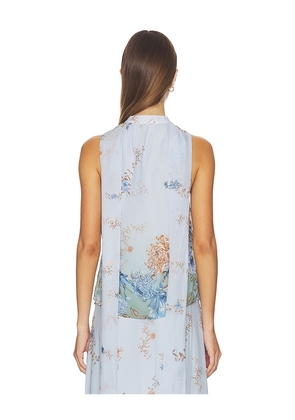 Muma World Sora High Neck Top in Blue. Size XS. Also in S, M, L.