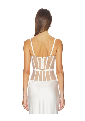 Kiki de Montparnasse Illusion Bustier Top in Ivory. Size 0. Also in 2, 4, 6.
