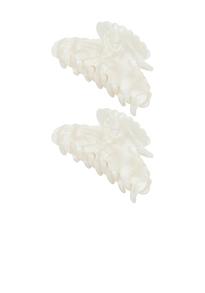 Loeffler Randall Yuri Pearl Resin Hair Clip in Ivory.