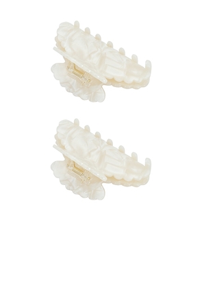 Loeffler Randall Yuri Pearl Resin Hair Clip in Ivory.