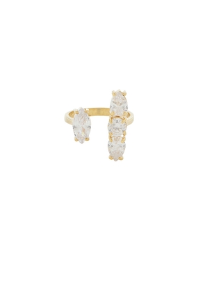 Mazin Jewels Seraphine Ring in Metallic Gold.