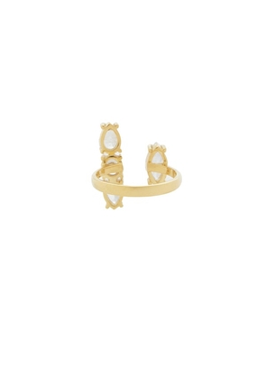 Mazin Jewels Seraphine Ring in Metallic Gold.