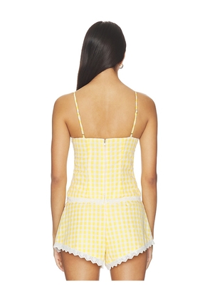 MAJORELLE Peggy Bustier Top in Yellow. Size XS. Also in XXS, S, M, L, XL.