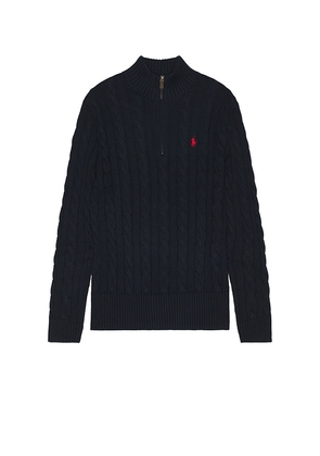 Polo Ralph Lauren Long Sleeve Cotton Cable Knit 1/2 Zip Sweater in Blue. Size L. Also in XL/1X.