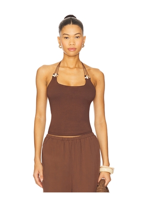 superdown Blanche Halter Top in Brown. Size XS. Also in XXS, S, M, L, XL.