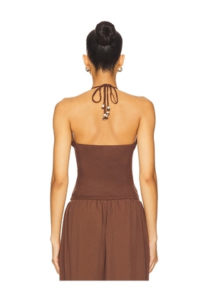 superdown Blanche Halter Top in Brown. Size XS. Also in XXS, S, M, L, XL.