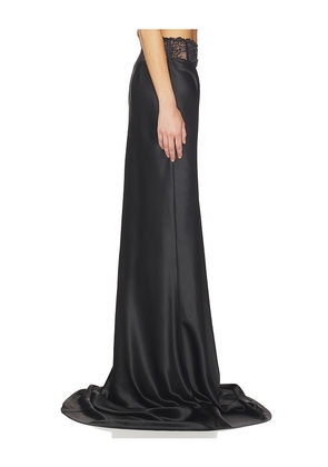 SAU LEE Lila Satin Skirt in Black. Size 2. Also in 4, 6, 8, 12.