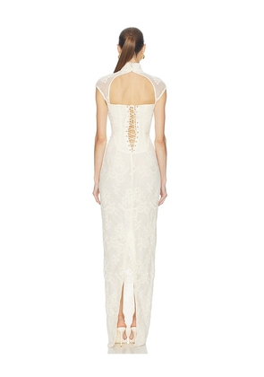 SAU LEE Emilia Lace Gown in Cream. Size 2. Also in 0, 4.