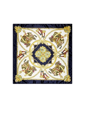 petit moments Equestrian Printed Scarf in Navy.