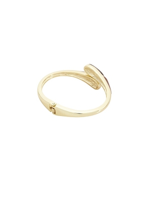 petit moments Thin Livorno Stone Wrap Cuff in Metallic Gold,Brown.