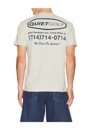 Quiet Golf Pro Shop T-Shirt in Grey. Size S. Also in M, L, XL/1X, XXL/2X.