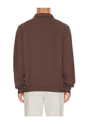 Quiet Golf Monogram Washed Rugby Sweater in Black. Size S. Also in M, L, XL/1X.