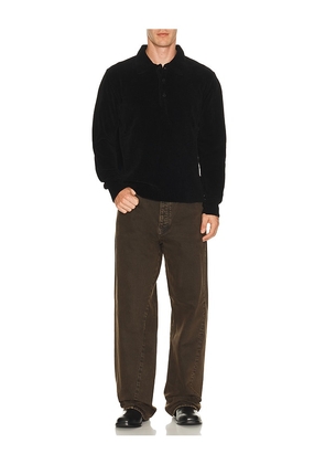Sunflower Chenile Polo in Black. Size S. Also in M, L, XL/1X, XXL/2X.