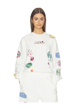 The Mayfair Group No Wifi Here Crewneck in Cream. Size XS. Also in S/M, M/L, L/XL.