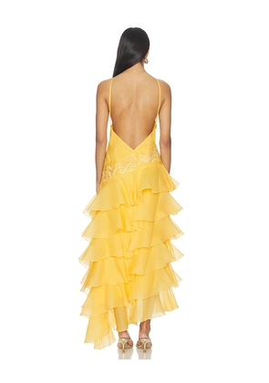 Yellow The Label Dahlia Organza Dress in Yellow. Size S. Also in M, XL.