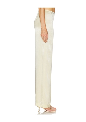 Bardot Devin Mid Rise Satin Pant in Yellow. Size 4. Also in 2, 6, 8, 10, 12.