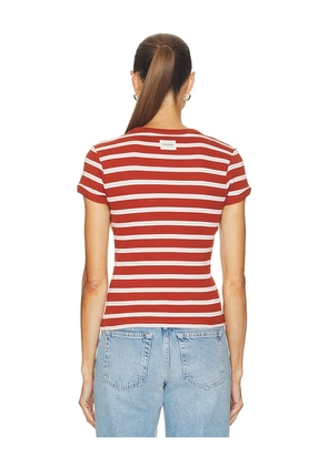 CLOSED Slim Tee Shirt in Brick. Size XS. Also in M, L, XL.