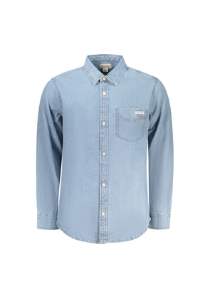 Calvin Klein Azzurro Cotton Men's Shirt - S