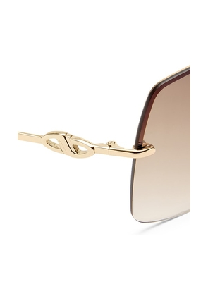 Le Specs Parallel Universe Sunglasses in Metallic Gold.