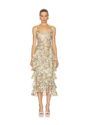 Nadine Merabi Saffron Floral Dress in Nude. Size 2/XS. Also in 4/S, 6/SM, 8/M, 10/L, 12/XL.