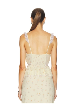 LoveShackFancy Nicoleta Top in Yellow. Size XXS. Also in L, M, S, XS.