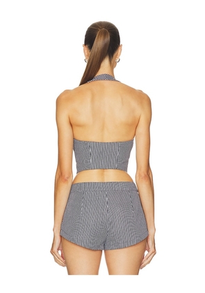 Nakedvice The Staten Stripe Vest in Black & White. Size XS. Also in S, M, L.