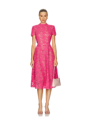 Nadine Merabi Lace Midi Dress in Pink. Size 2/XS. Also in 4/S, 6/SM, 8/M, 10/L.