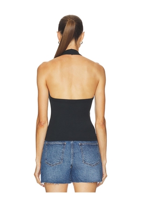 PISTOLA Nattie Modal Halter Tank Top in Black. Size XS. Also in S, M, L.