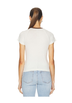 PISTOLA Ryn Shrunken Raglan Tee in White. Size XS. Also in S, M, L.