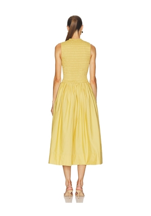 PISTOLA Gladys Smocked Bodice Dress in Yellow. Size XS. Also in L, M, S, XL.