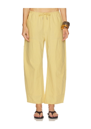 PISTOLA Theo Drawstring Poplin Pant in Yellow. Size XS. Also in S, M, L, XL.