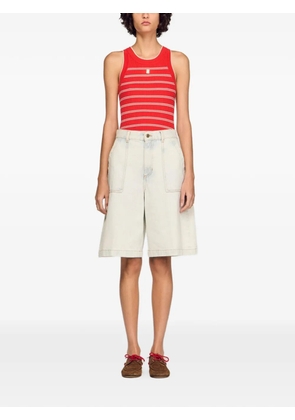 SANDRO washed denim bermuda shorts - Blue