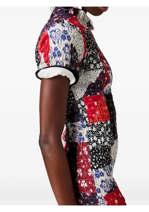 Miu Miu patchwork poplin mini-dress - Blue