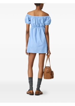 Miu Miu checked poplin mini-dress - Blue