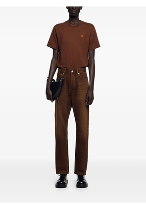 SANDRO regular washed-effect jeans - Brown