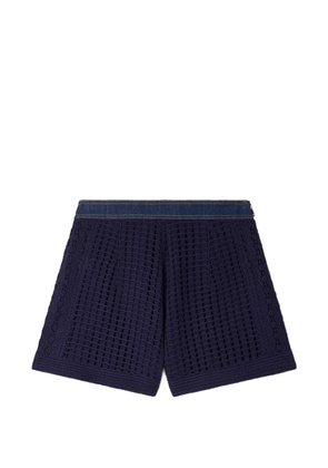 SANDRO high-waisted crochet shorts - Blue