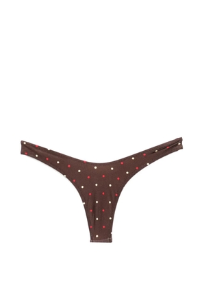 Frankies Bikinis Full Moon polka-dot bikini bottoms - Brown