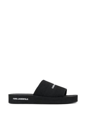 Karl Lagerfeld logo-print slides - Black