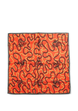 Vivienne Westwood Wiggle Orb silk scarf - Orange