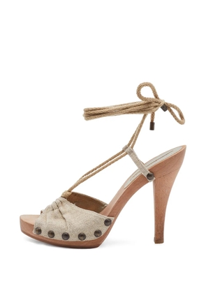 Stella McCartney Pre-Owned wooden platform sandals - Neutrals