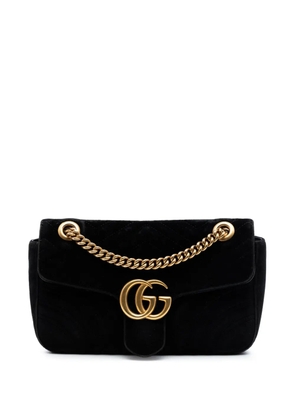 Gucci Pre-Owned 2016-2026 Medium GG Marmont Matelasse Velvet shoulder bag - Black